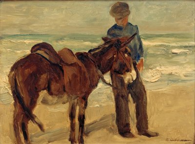 Boy with Donkey on the Beach by Max Liebermann